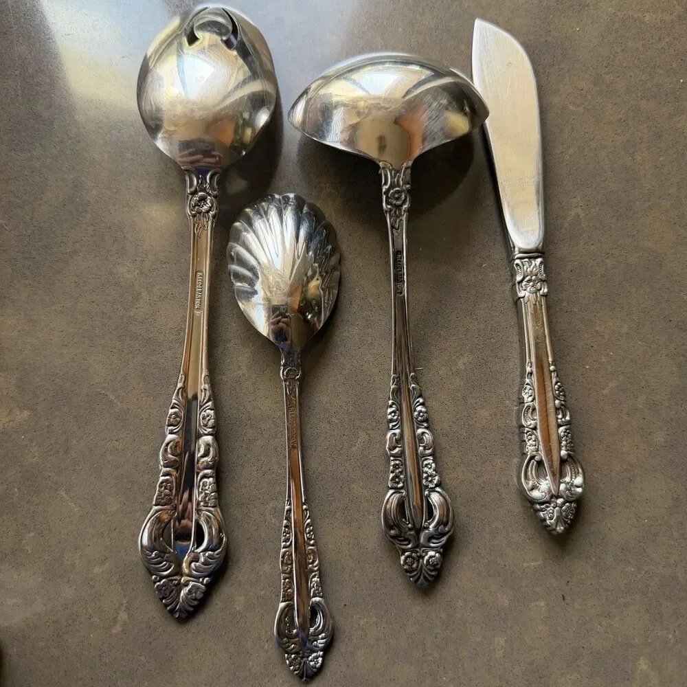 Reed & Barton ROYAL MAJESTY Stainless Flatware Slotted Spoon Butter Sugar Ladle